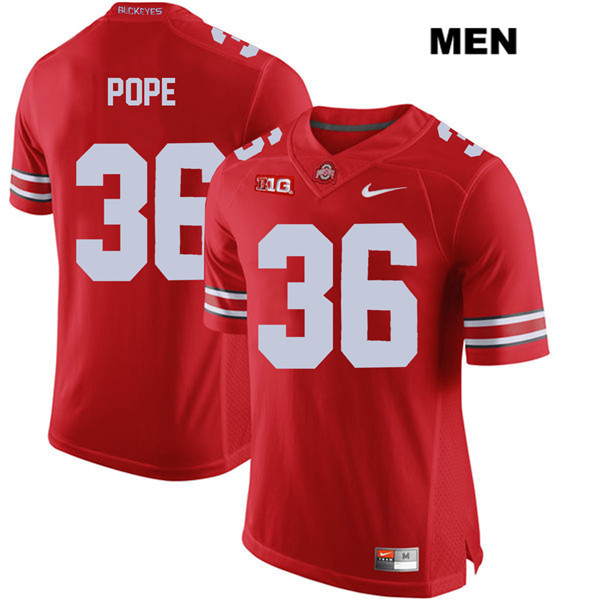 Ohio State Buckeyes Men's K'Vaughan Pope #36 Red Authentic Nike College NCAA Stitched Football Jersey ZH19Q31FB